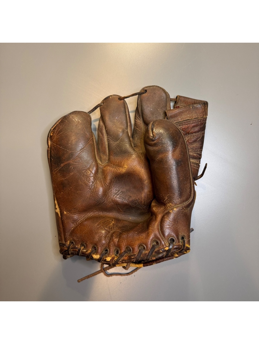 Vintage Rawlings Leather Baseball Glove - Hank Bauer Model,
